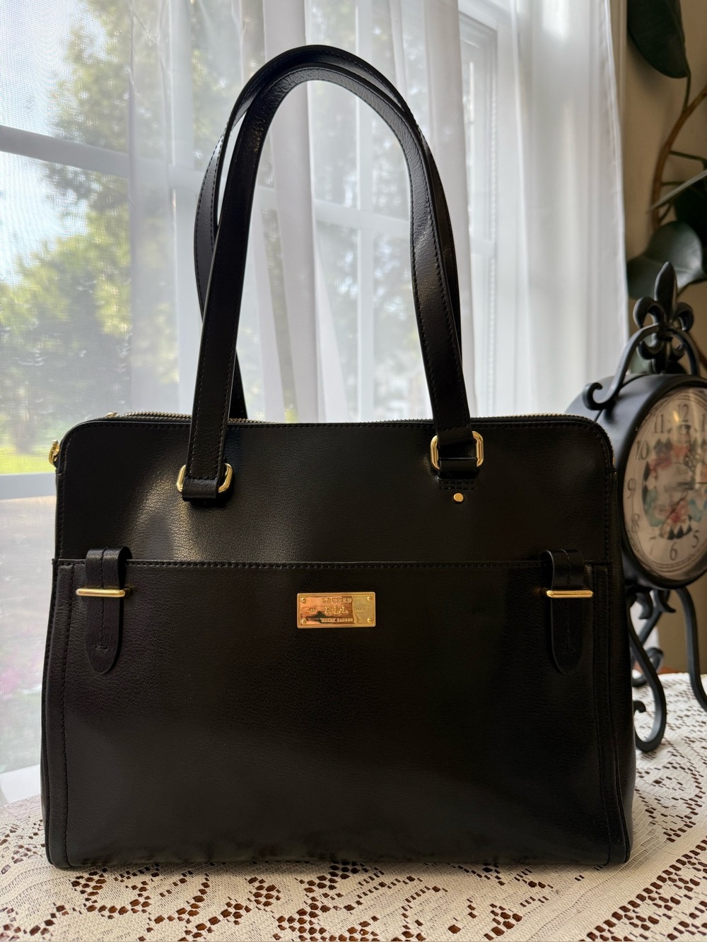 Lauren Ralph Lauren Smooth
Black Leather Satchel Bag - Excellent!